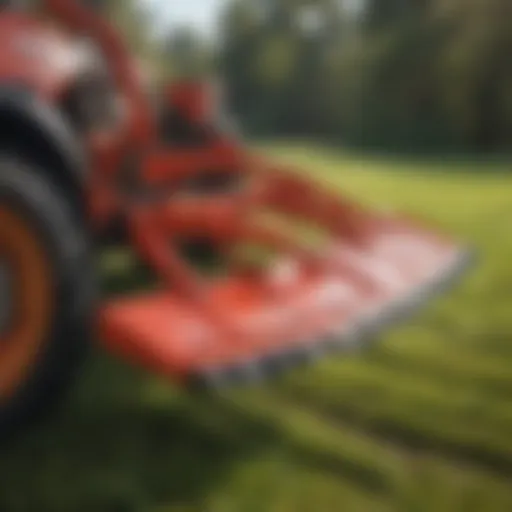 Close-up of flail mower blades showcasing their sharpness and design