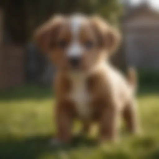 Cute puppy looking healthy and playful