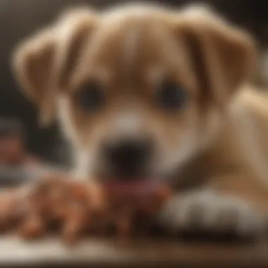 Puppy Treatment Puppy receiving treatment for worms