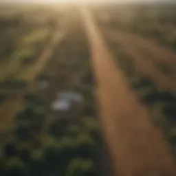 Aerial view of diverse farmland illustrating leasing opportunities