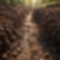 Contaminated soil with visible pollutants