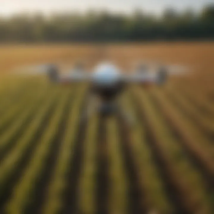 Drone monitoring crops for effective management