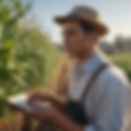 Scholar engaging in agricultural studies