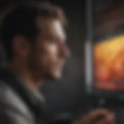 Analyst working on data visualization