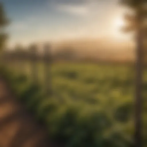 Durable 2 x 2 mesh fencing in a lush farm setting