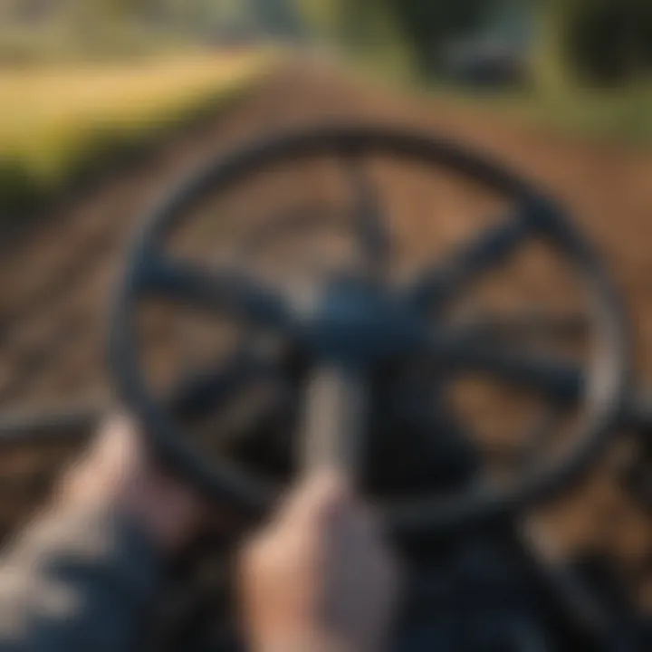 Precision agriculture field with auto steering tractor