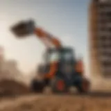 Daewoo skid steer in action on a construction site