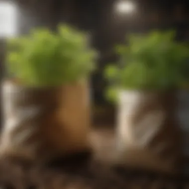 Traditional vs. Disposable Grow Bags Comparison of traditional planting methods and disposable grow bags