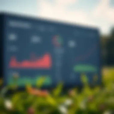 Innovative Interface of Data Analysis Tools in Agriculture Data analysis tools interface showcasing agricultural metrics