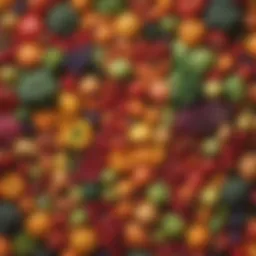 A vibrant assortment of fresh fruits and vegetables representing a balanced diet
