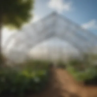 Well-Maintained Greenhouse with Sheeting Well-maintained greenhouse with effective plastic sheeting