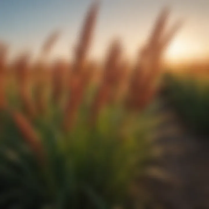 Vibrant hybrid sorghum Sudan grass in a lush field