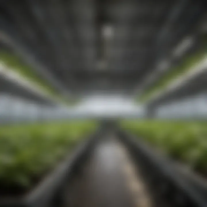 A practical setup showing a hydroponic propagation system in a greenhouse environment.