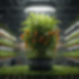 Vibrant hydroponic plants thriving in a store setting