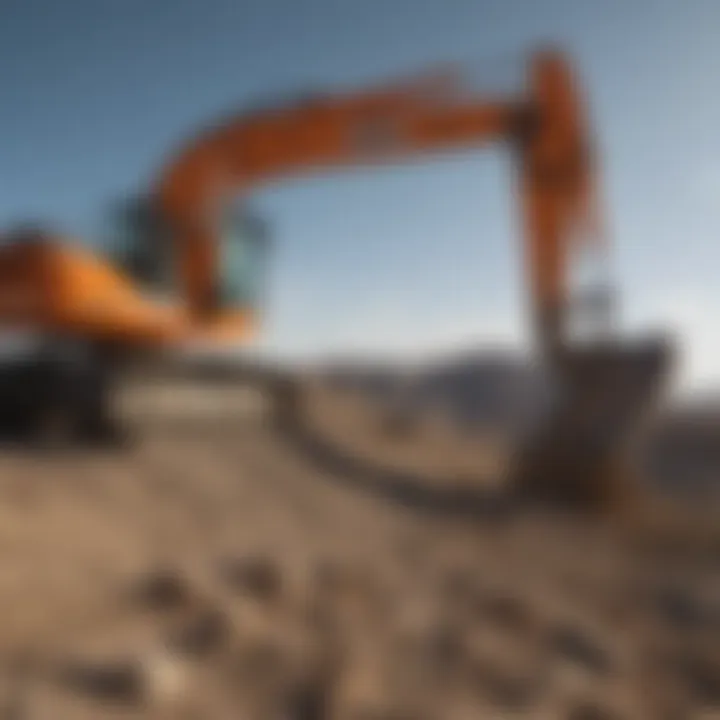 Operational IHI excavator in a construction site