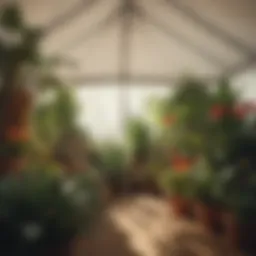 A beautifully arranged indoor plant tent showcasing various plant species.