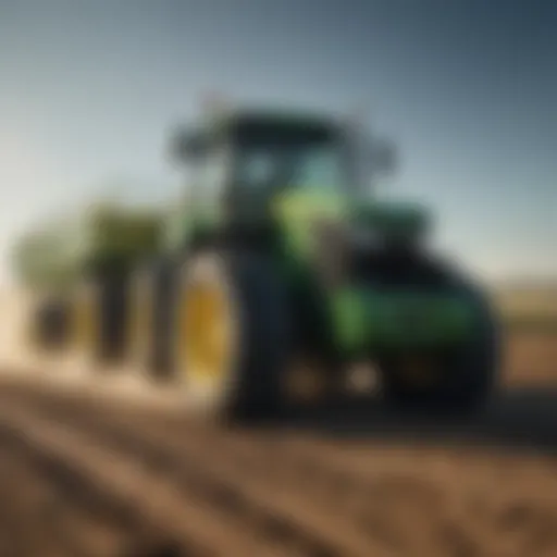 John Deere equipment in a field