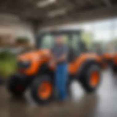 Customer service interaction at a Kubota dealer in Shelby