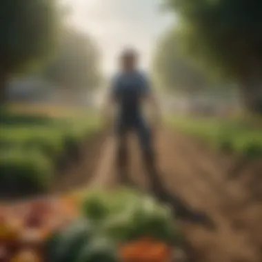 Sustainable Food System Supported by Landscrapers Visual representation of a sustainable food system supported by landscrapers