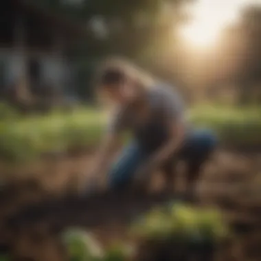 Interns engaging in planting activities at a local farm