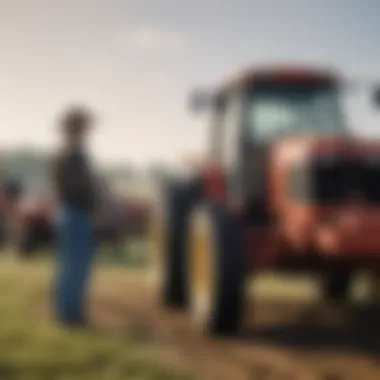 Farmers Inspecting Equipment Local farmers inspecting farm equipment at an auction event