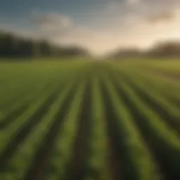 A lush agricultural field treated with paraquat