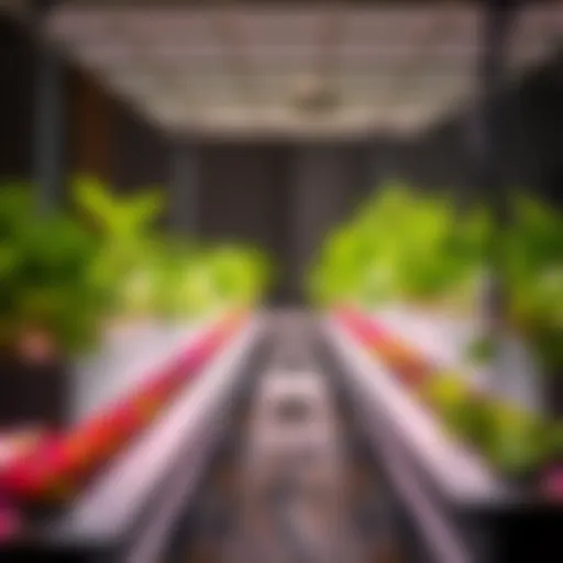 Diverse grow lights for hydroponics showcasing LED and fluorescent options
