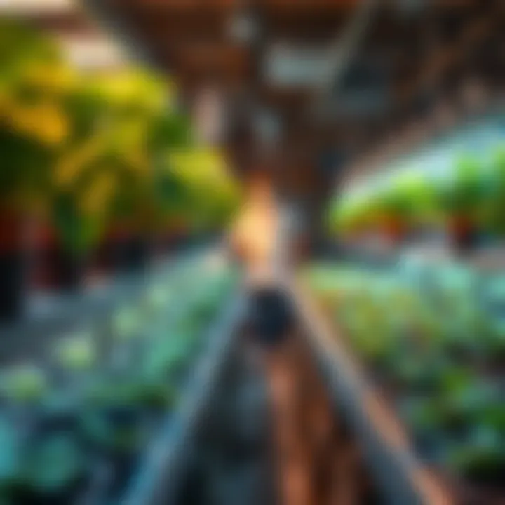 Optimal Lighting for Hydroponic Growth A hydroponic setup under optimal lighting conditions promoting plant growth