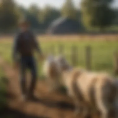 A farmer utilizing Premier One fencing in a sustainable farming setup