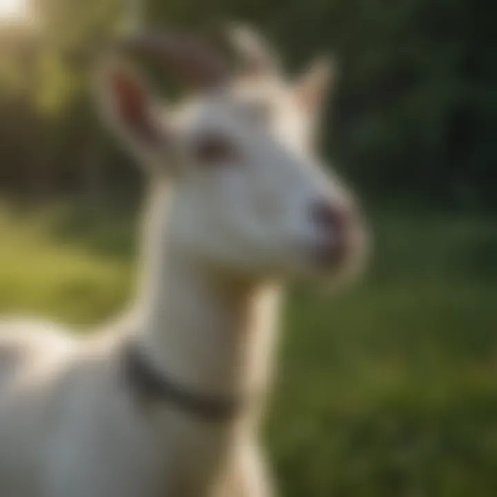 A Premier One Fencing Goat grazing in a lush green pasture