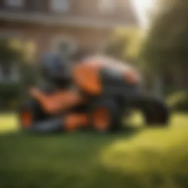 Latest Design of Riding Lawn Mowers A sleek riding lawn mower showcasing the latest design and technology.
