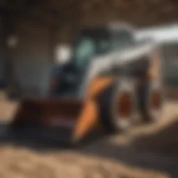 Compact Bobcat skid steer on a construction site