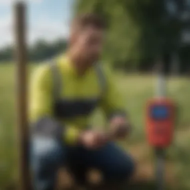 Technician at Work with Speedrite A technician using the Speedrite Fence Tester to check electric fence performance