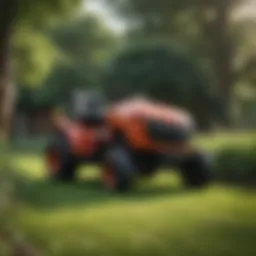 Robust lawn tractor maneuvering through a large garden