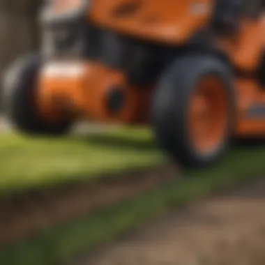 Maintenance tools and supplies for zero turn mowers arranged neatly