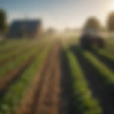 Sustainable Agricultural Practices A diverse array of crops thriving in a sustainable farm environment