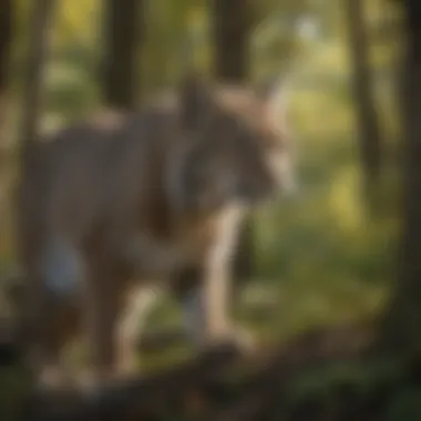 Bobcat Habitat in Freehold A serene forest habitat where bobcats thrive in Freehold