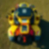 Aerial view of the world's largest lawn mower showcasing its massive size