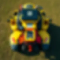 Aerial view of the world's largest lawn mower showcasing its massive size