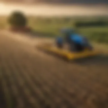 New Holland bale wagon in action on a farm