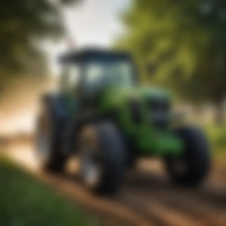 Close-up of Deutz-Fahr tractor specifications and features