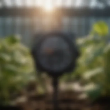 Enhancing Greenhouse Efficiency Close-up of a light timer in a greenhouse