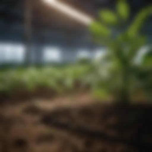 Small light timer controlling plant growth