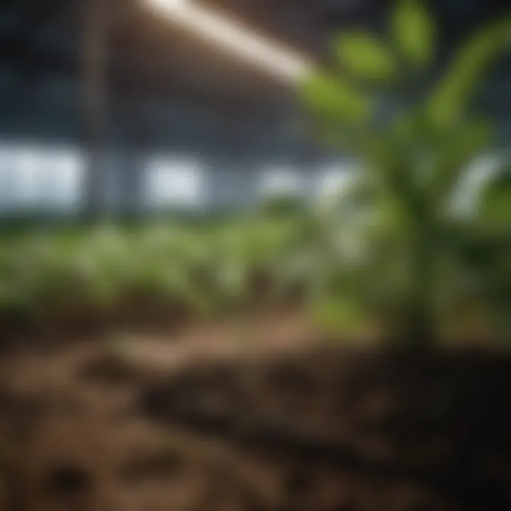 Small light timer controlling plant growth