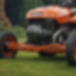 V-twin lawn mower showcasing engineering design