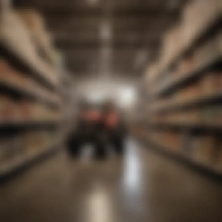 Aisles filled with feed and supplies for various agricultural needs at Tractor Supply.