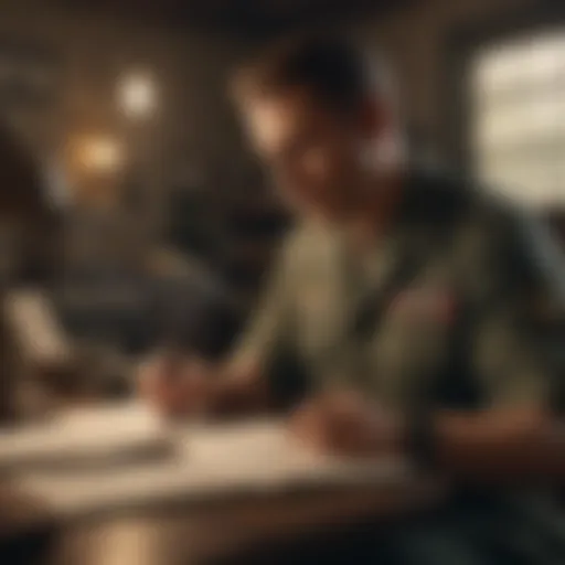 A researcher examining military records
