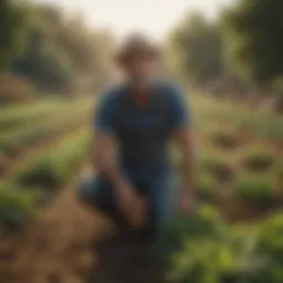 Vibrant organic crops in a lush field