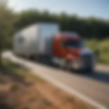 Sustainability in Motion Freightliner trucks on the road demonstrating sustainability efforts