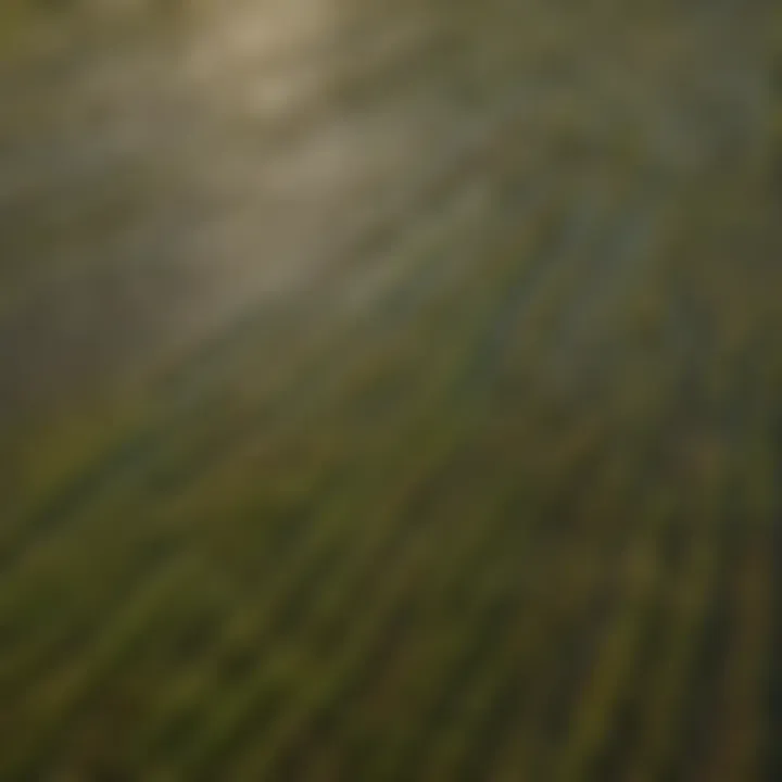 An aerial view of diverse rice cultivation regions